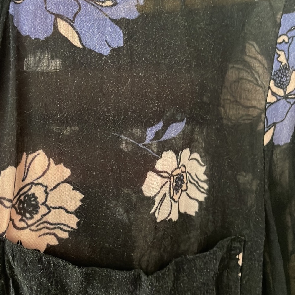 Floral Anthropologie Cloth & Stone Long Sleeve Button Down Blouse Pockets - Picture 10 of 14